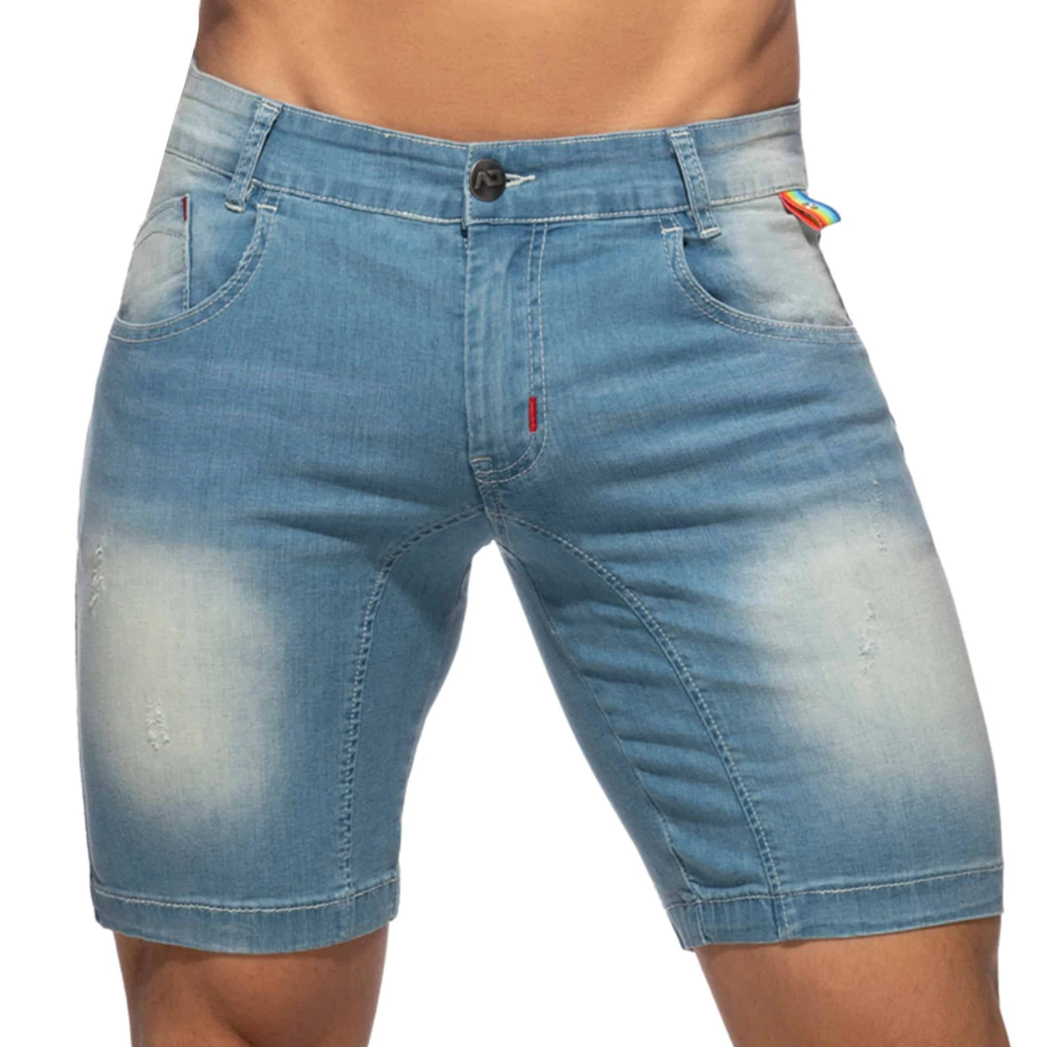 Bermuda Jeans Rainbow Tape Bleu Indigo 1 Bermuda Jeans Rainbow Tape Bleu Indigo