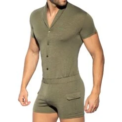 Body Manches Courtes Kaki