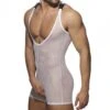 Body Mesh Wrestling Blanc