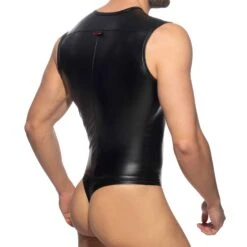 Body String Front Zip Rub Cockring Noir