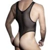 Body String Zip Mesh Noir