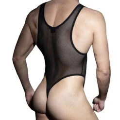 Body String Zip Mesh Noir