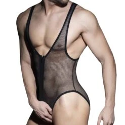 Body Zip Mesh Noir
