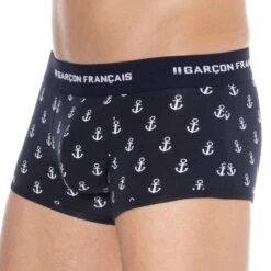 Boxer Court Ancre Coton Bleu Marine