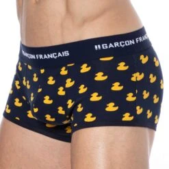 Boxer Court Canard Coton Bleu Marine