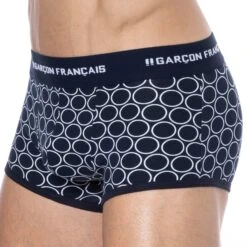 Boxer Court Cercle Coton Bleu Marine