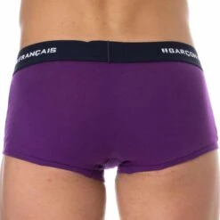 Boxer Court Coton Aubergine 5 Boxer Court Coton Aubergine -Boutique De Sous-vêtements boxer court coton aubergine garcon francais 2
