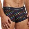 Boxer Court Etoiles Arc-en-Ciel Coton Bleu Marine