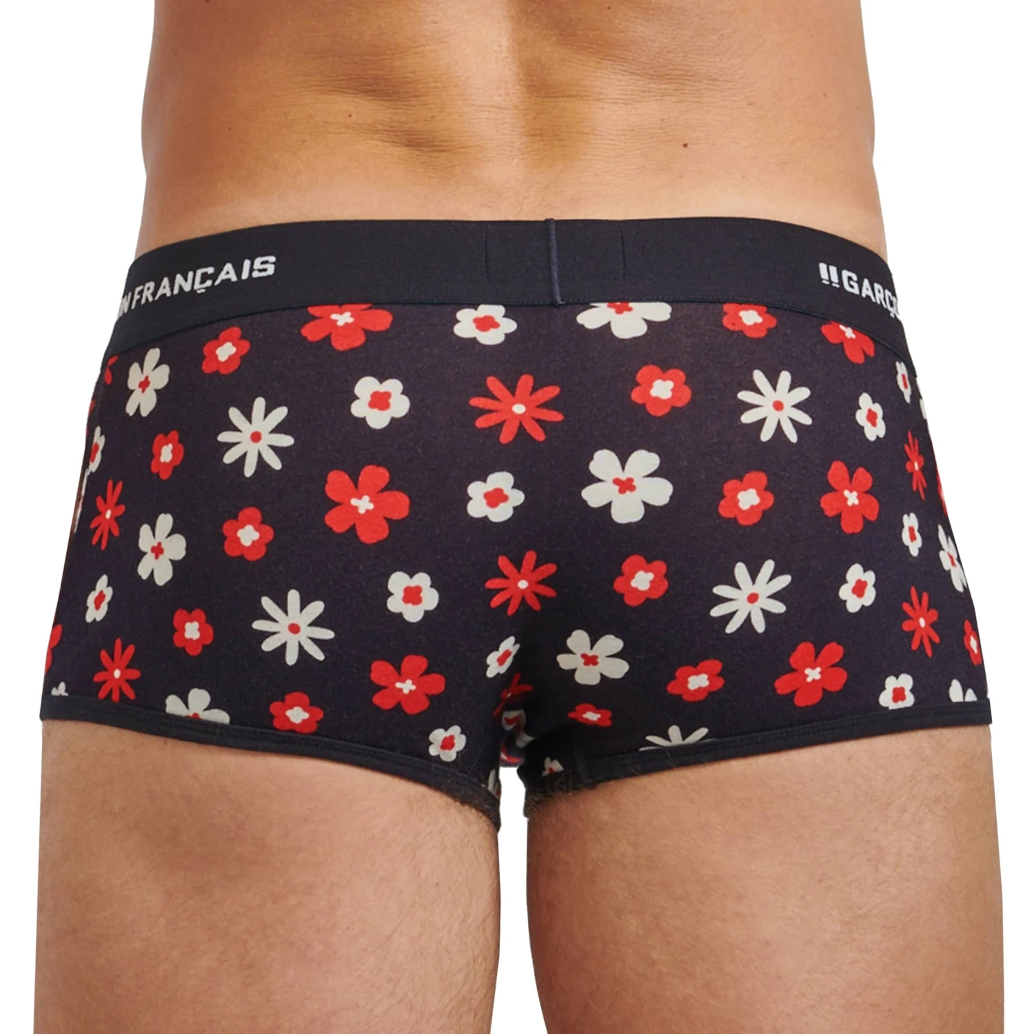 Boxer Court Fleurs Coton Bleu Marine 2 Boxer Court Fleurs Coton Bleu Marine – Image 2