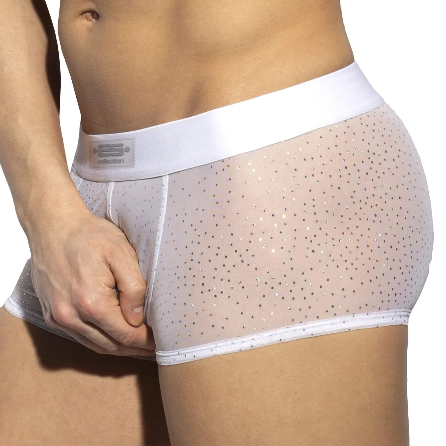 Boxer Court Net Glitter Blanc 2 Boxer Court Net Glitter Blanc – Image 2