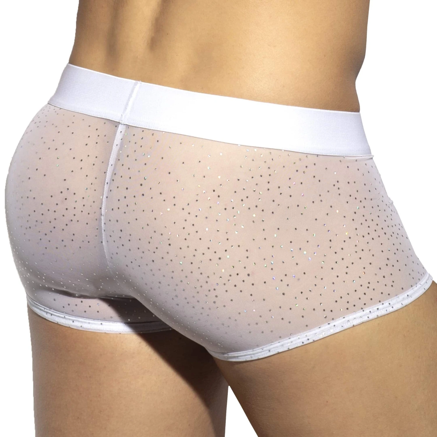 Boxer Court Net Glitter Blanc 1 Boxer Court Net Glitter Blanc
