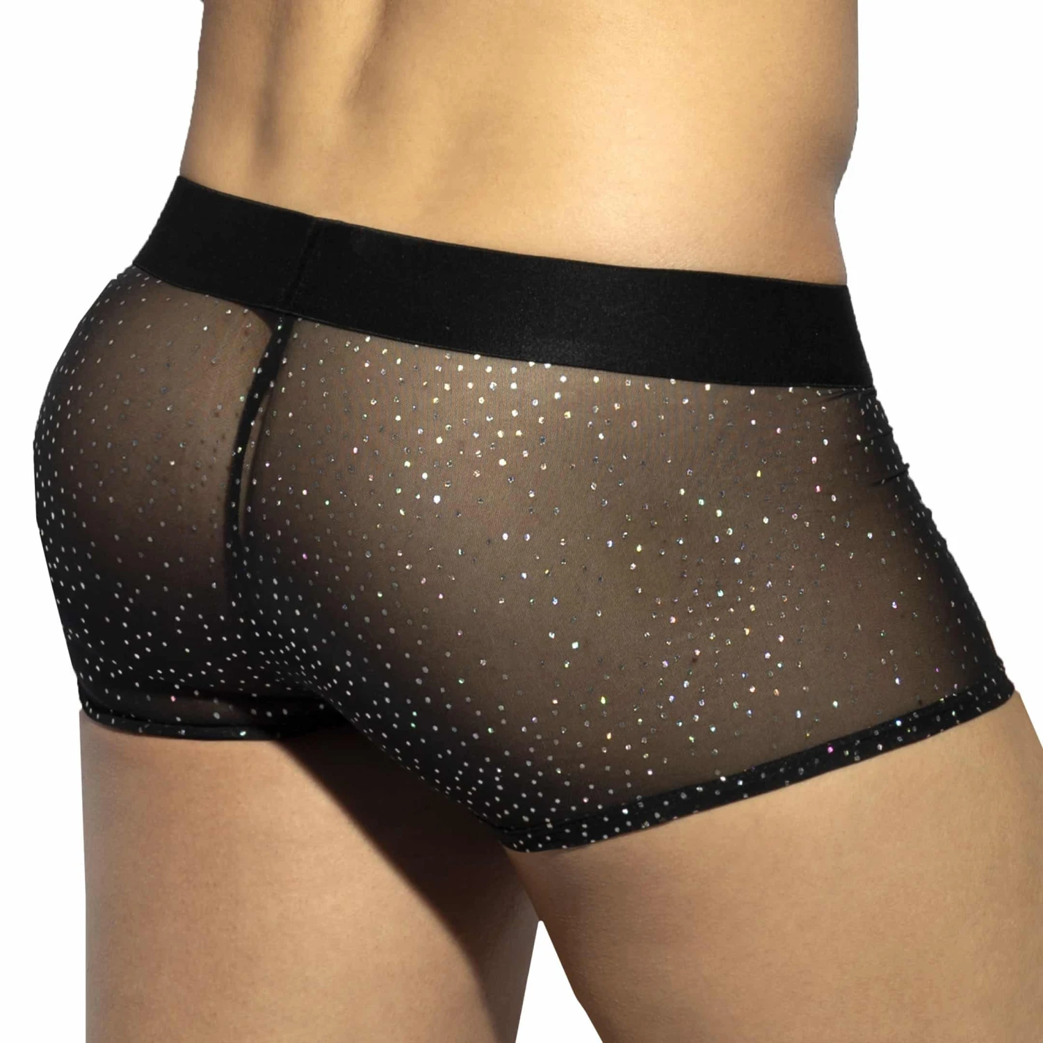 Boxer Court Net Glitter Noir 1 Boxer Court Net Glitter Noir