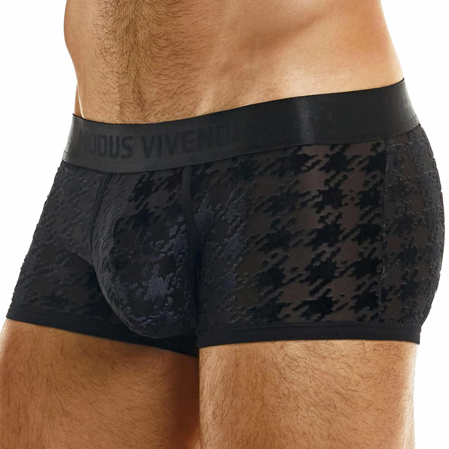 Boxer Court Pied De Poule Noir 1 Boxer Court Pied De Poule Noir