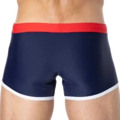 Boxer De Bain Bleu Marine - Rouge - Blanc 5 Boxer De Bain Bleu Marine - Rouge - Blanc -Boutique De Sous-vêtements boxer de bain bleu marine rouge blanc garcon francais 2