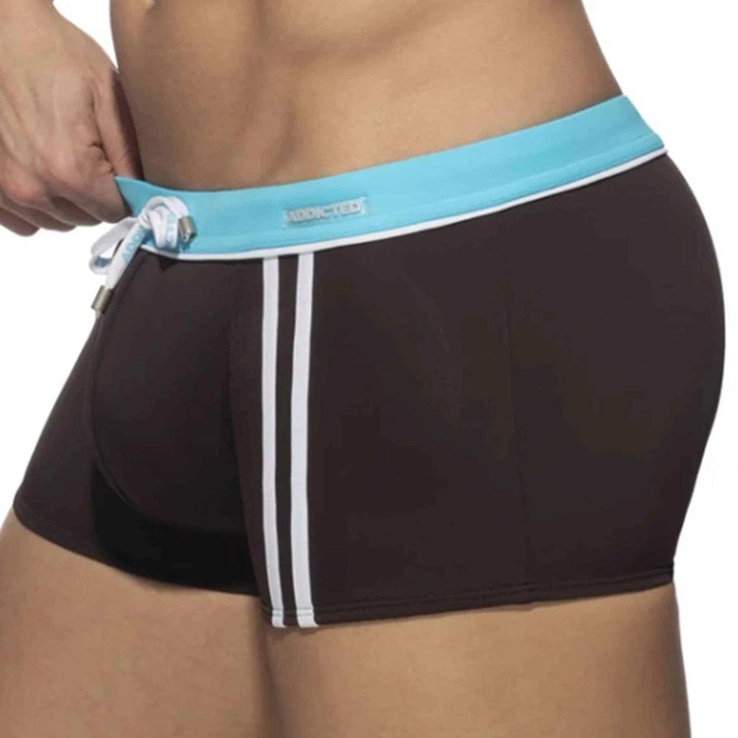 Boxer De Bain Sport Detail Binding Marron 1 Boxer De Bain Sport Detail Binding Marron