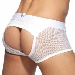 Boxer Empty Bottom Mesh Mixed Blanc