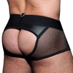 Boxer Empty Bottom Mesh Mixed Noir