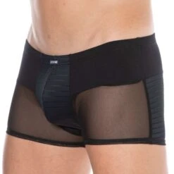 Boxer Microfibre Rayé Noir