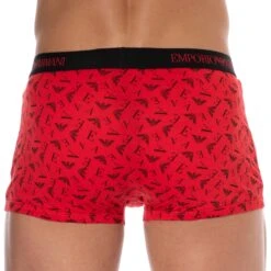 Boxer Pure Cotton Rouge - Logo -Boutique De Sous-vêtements boxer pure cotton rouge logo emporio armani 2