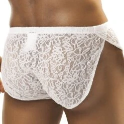 Boxer Running Short Dentelle Blanc