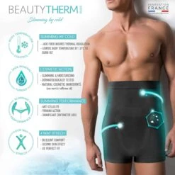 Boxer Sculptant Ventre Plat Noir -Boutique De Sous-vêtements boxer sculptant ventre plat noir beautytherm 3