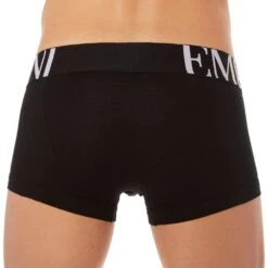 Boxer Stretch Cotton Megalogo Noir -Boutique De Sous-vêtements boxer stretch cotton megalogo noir emporio armani 2