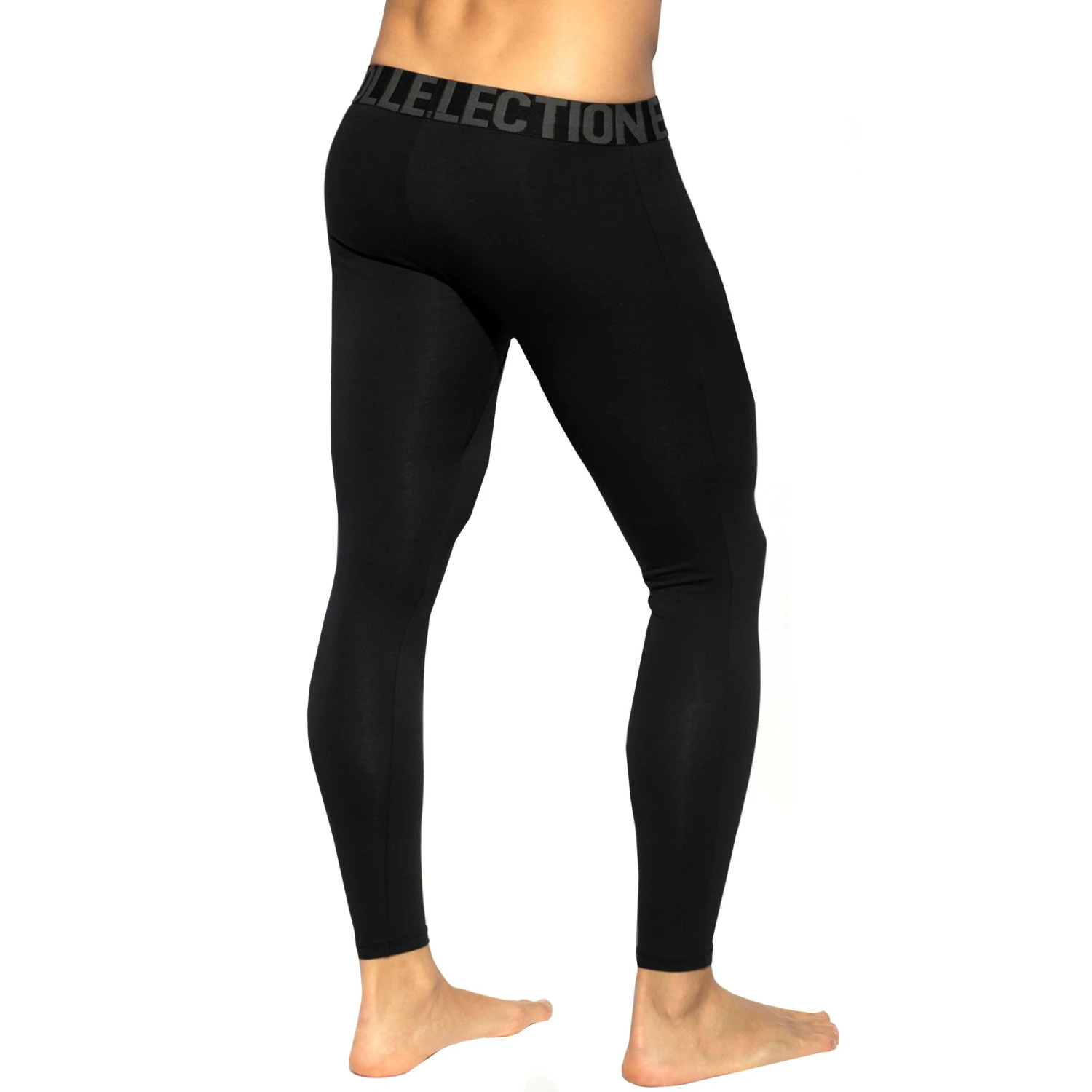 Caleçon Long Basic Coton Noir 2 Caleçon Long Basic Coton Noir – Image 2