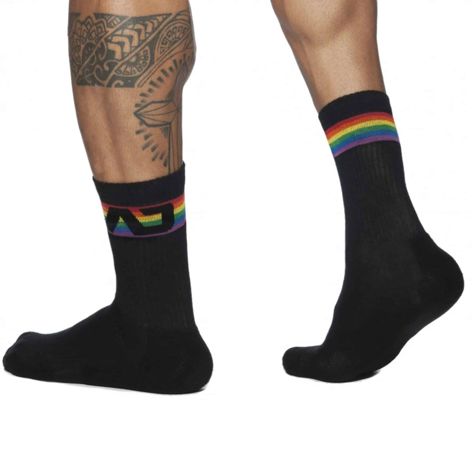 Chaussettes AD Rainbow Noires 1 Chaussettes AD Rainbow Noires