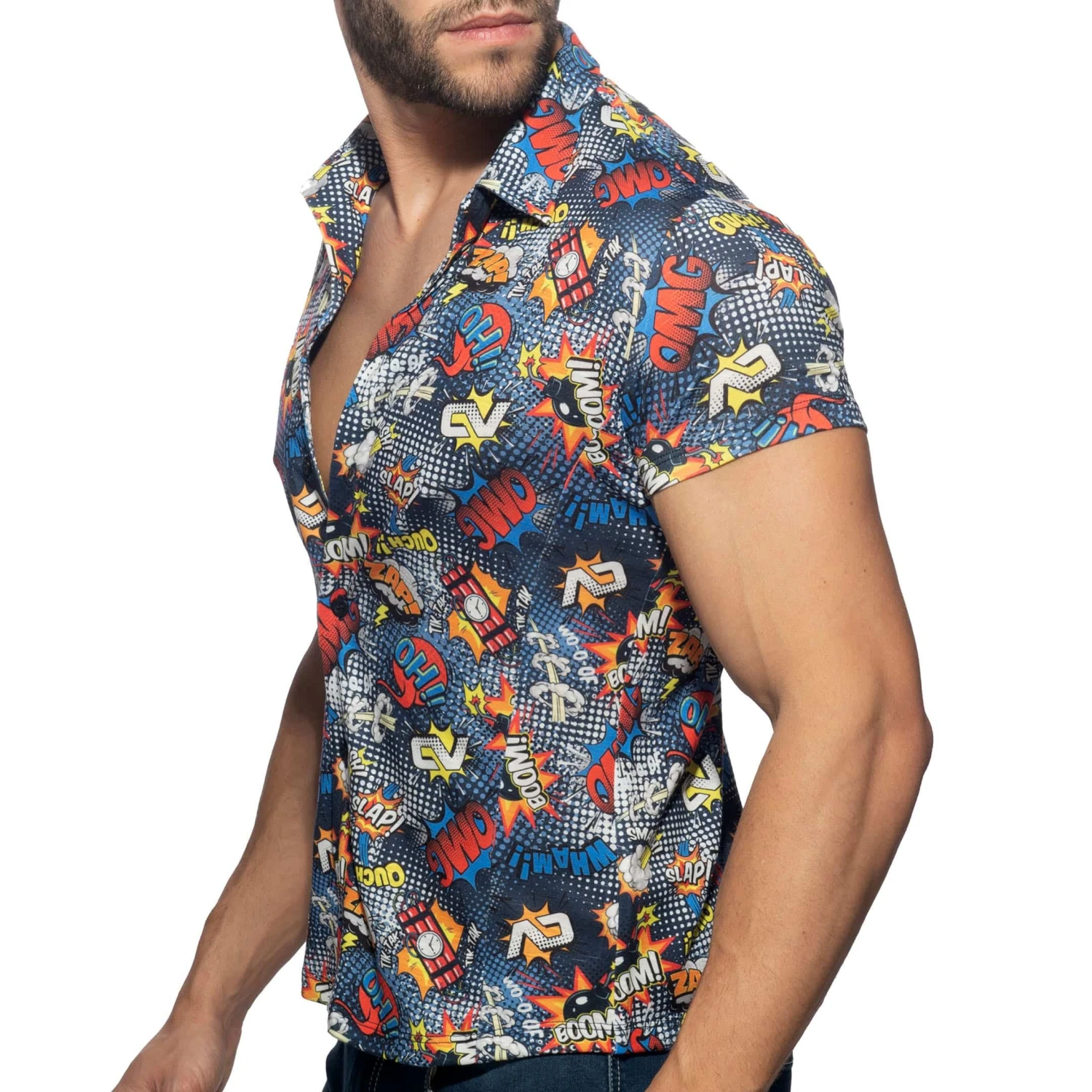 Chemisette Comic Microfibre Bleu Marine 1 Chemisette Comic Microfibre Bleu Marine