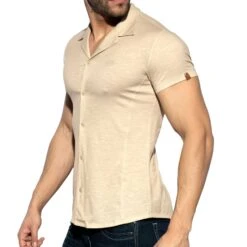 Chemisette Slim Fit Microfibre Beige