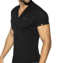 Chemisette Slim Fit Microfibre Noire