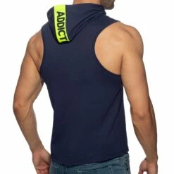 Débardeur à Capuche Bande Logo Bleu Marine