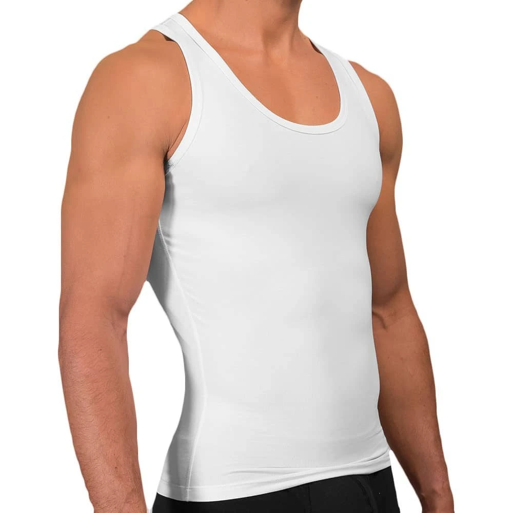 Débardeur Compression Coton Blanc 1 Débardeur Compression Coton Blanc