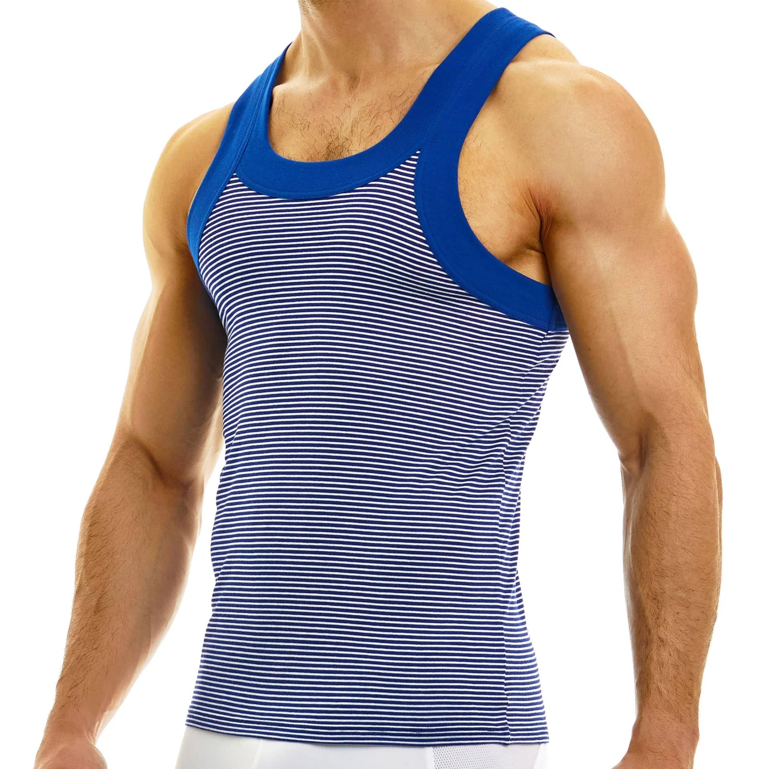 Débardeur Hellenic Rayé Bleu - Blanc 1 Débardeur Hellenic Rayé Bleu - Blanc