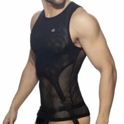 Débardeur Mesh Double Clip Noir