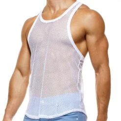 Débardeur Net Trap Blanc