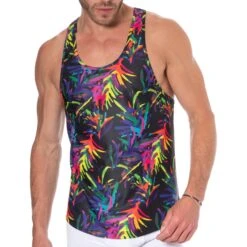 Débardeur Painted Flowers Noir