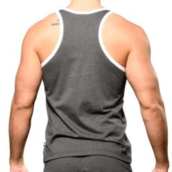 Débardeur Phys. Ed. Varsity Gris Anthracite -Boutique De Sous-vêtements debardeur phys ed varsity gris anthracite andrew christian 3