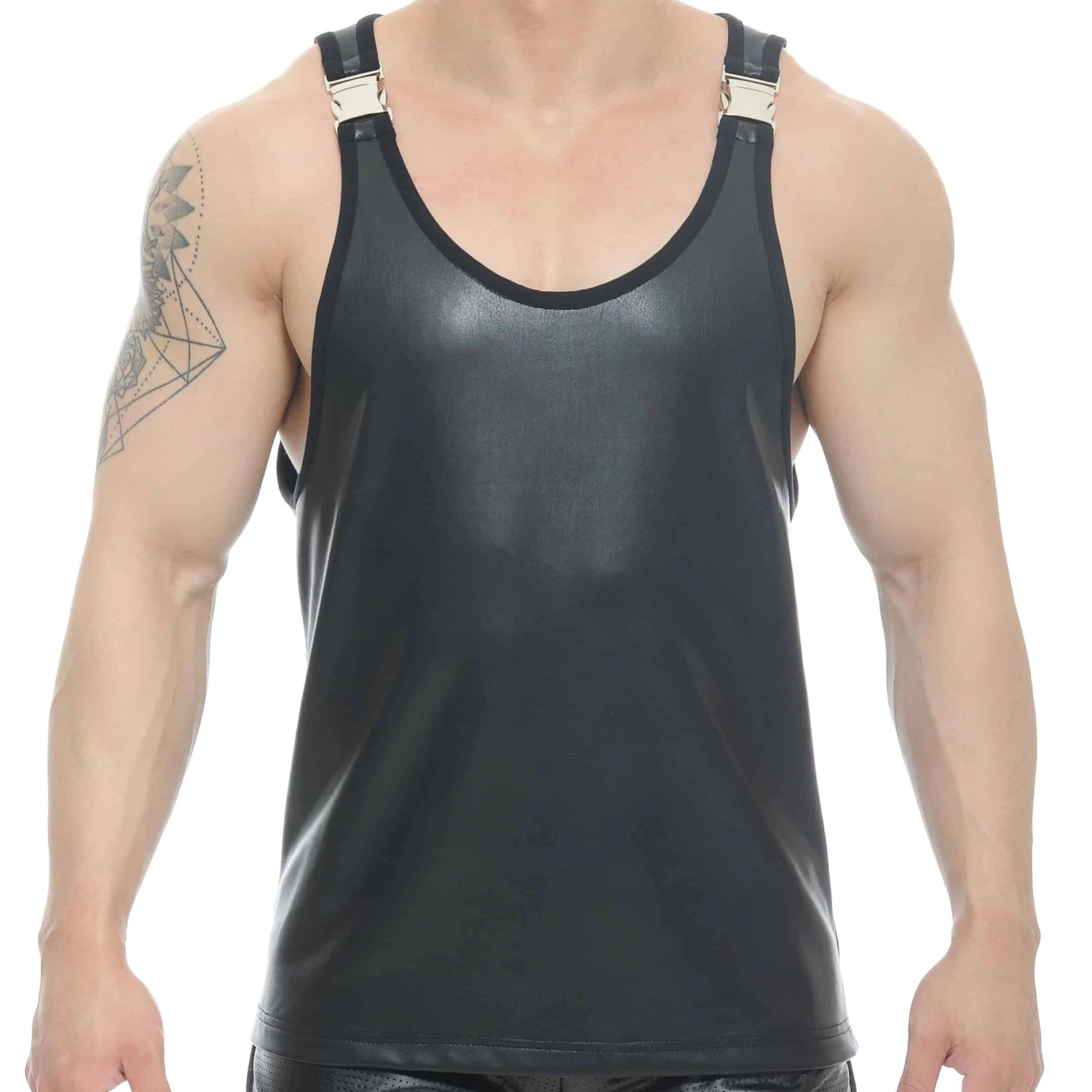 Débardeur Pierce Simili-Cuir Noir 1 Débardeur Pierce Simili-Cuir Noir