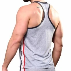 Débardeur Sport Bleu Gris Chiné 6 Débardeur Sport Bleu Gris Chiné -Boutique De Sous-vêtements debardeur sport bleu gris chine andrew christian 2