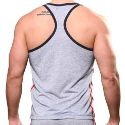 Débardeur Sport Bleu Gris Chiné 7 Débardeur Sport Bleu Gris Chiné -Boutique De Sous-vêtements debardeur sport bleu gris chine andrew christian 3