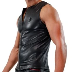 Débardeur Zippé Fetish Noir 6 Débardeur Zippé Fetish Noir -Boutique De Sous-vêtements debardeur zippe fetish noir tof 2