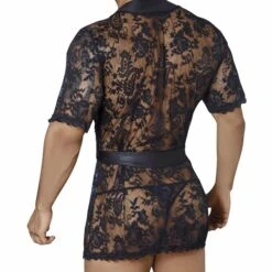 Ensemble Kimono - String Dentelle Noir -Boutique De Sous-vêtements ensemble kimono string dentelle noir candyman 2