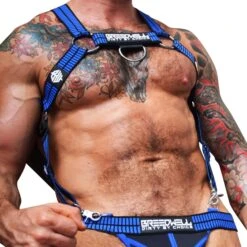 Harnais Body Hybred Noir - Bleu 7 Harnais Body Hybred Noir - Bleu -Boutique De Sous-vêtements harnais body hybred noir bleu breedwell 3