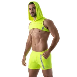 Harnais Capuche Jaune Fluo -Boutique De Sous-vêtements harnais capuche jaune fluo tof paris 5