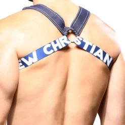 Harnais Denim Stretch Bleu Indigo -Boutique De Sous-vêtements harnais denim stretch bleu indigo andrew christian 2