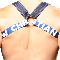 Harnais Denim Stretch Bleu Indigo -Boutique De Sous-vêtements harnais denim stretch bleu indigo andrew christian 3