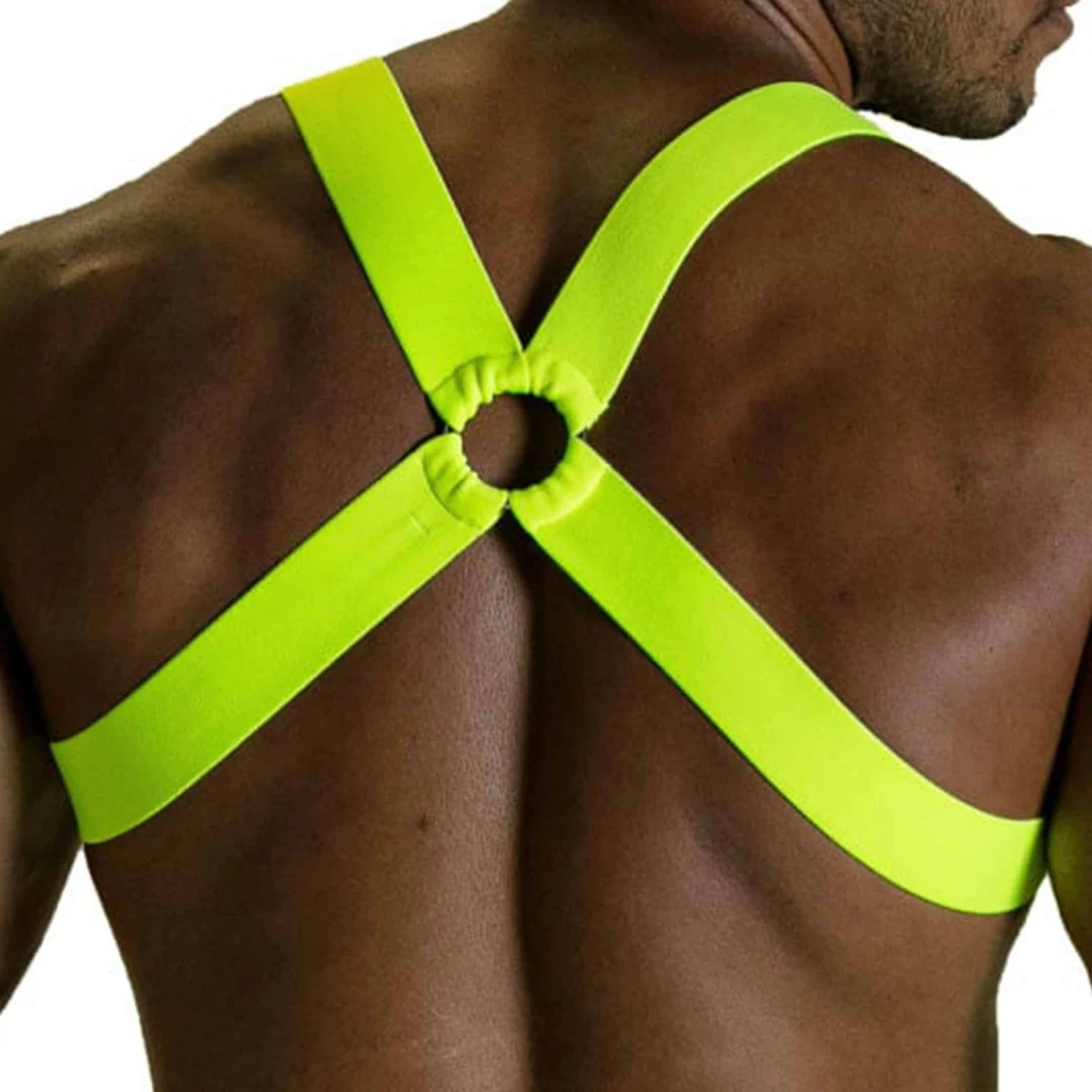 Harnais Elastique Fetish Jaune Fluo 1 Harnais Elastique Fetish Jaune Fluo