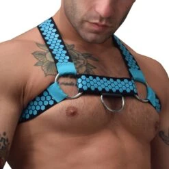 Harnais Hex Bleu Turquoise -Boutique De Sous-vêtements harnais hex bleu turquoise breedwell 2