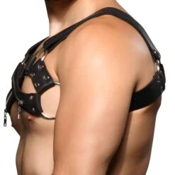 Harnais Zipper Noir -Boutique De Sous-vêtements harnais zipper noir andrew christian 2